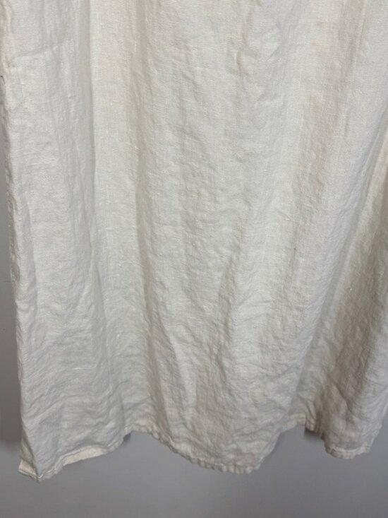 Vintage Harve Benard Linen Dress Cream Embroidered Midi Minimalist Casual - Picture 11 of 16